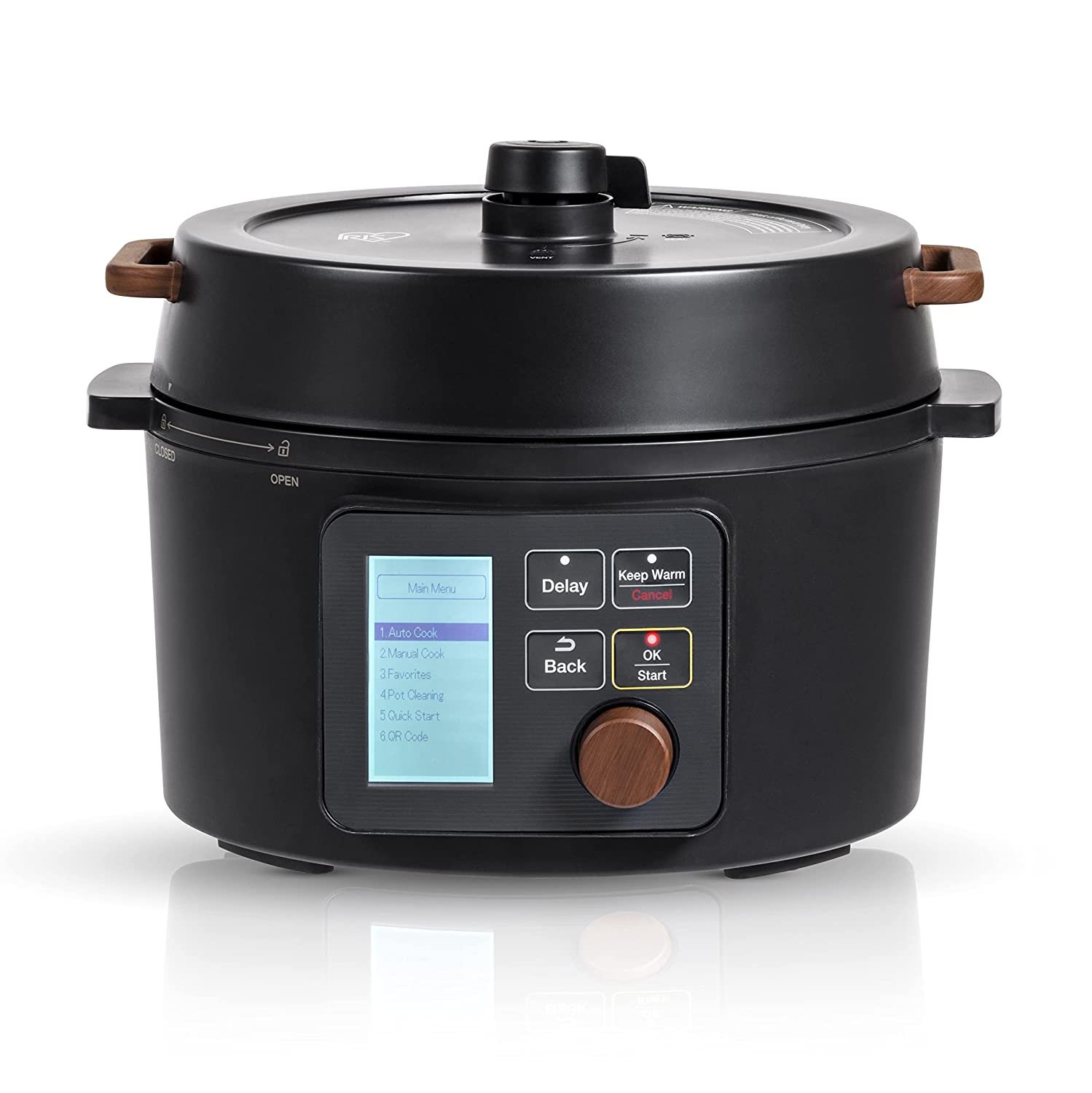 IRIS USA 3 Qt. 8-in-1 Electric Pressure Cooker. Slow Cooker. Rice Cooker. Steamer. Sear & Sauté. Yogurt. Compact Multi-Cooker for 2-3 People with Over 110 Pre-Programmed Recipes. Vegan Friendly. Black