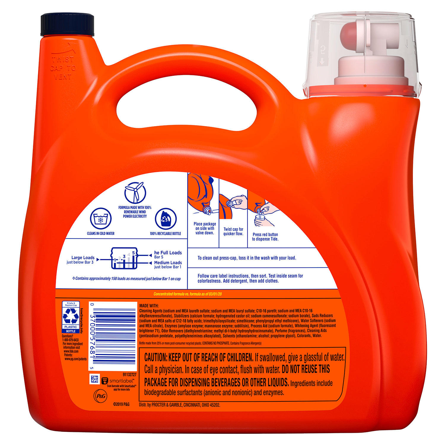 Tide Ultra Concentrated Liquid Laundry Detergent. Original (158 loads. 208 fl. oz.)