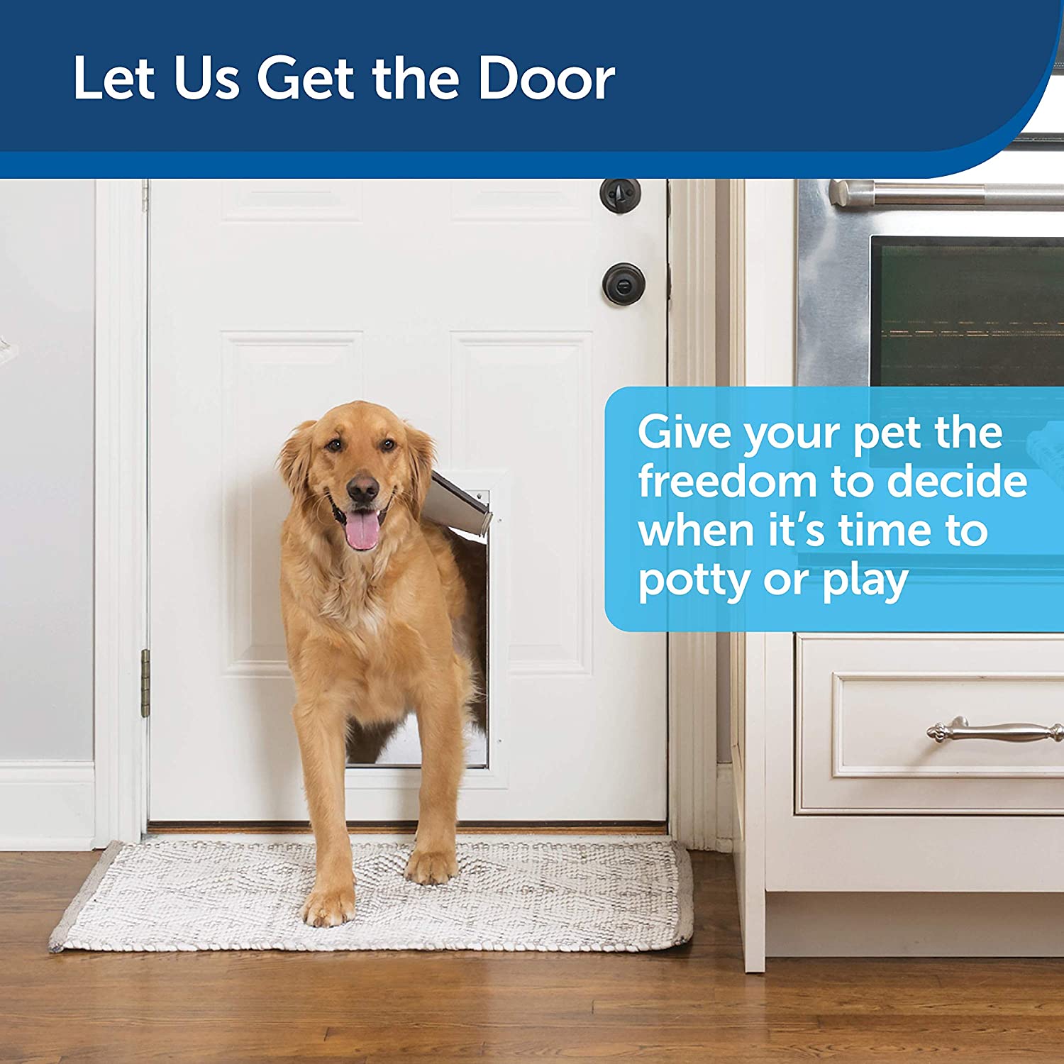 PetSafe PPA00-10860 Freedom Aluminum Dog and Cat Door - Durable Frame -Medium Pets