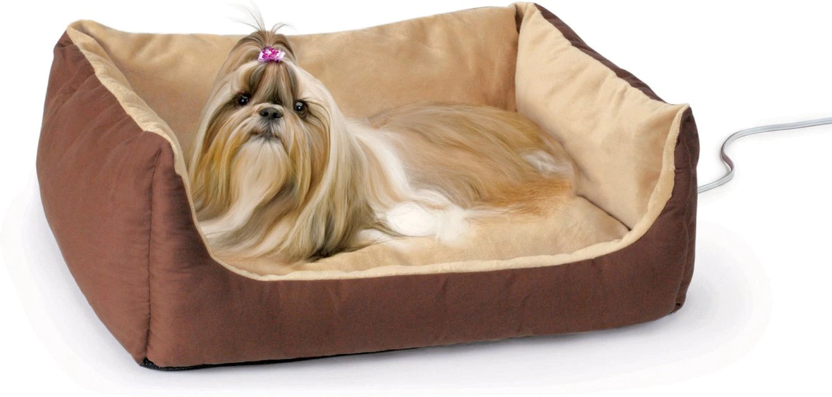K&H Pet Products Thermo-Pet Cuddle Cushion Bolster Cat & Dog Bed. Mocha