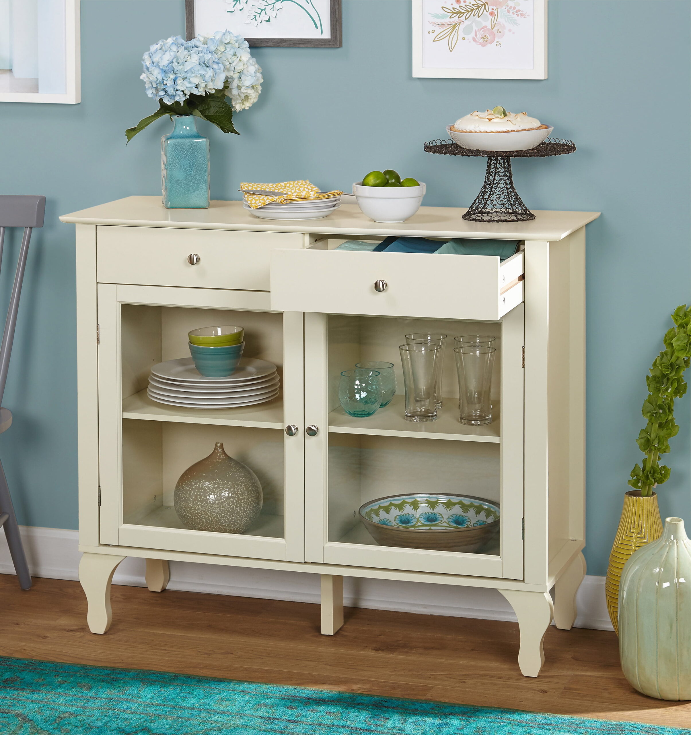 TMS Layla 2-Drawer Storage Buffet. Antique White