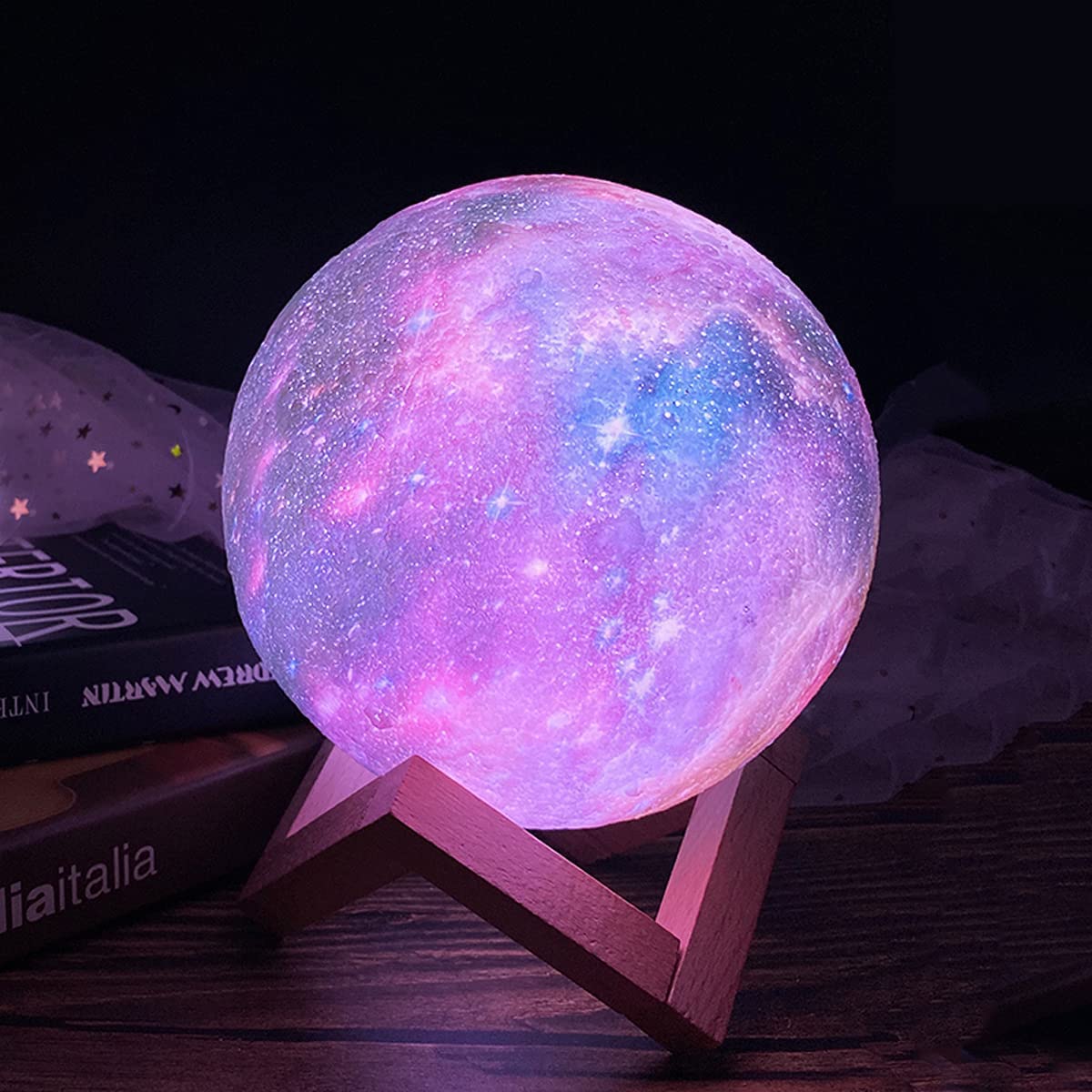 Lava Lamp Moon Lamp with 16 LED Colors. Touch & Remote Control