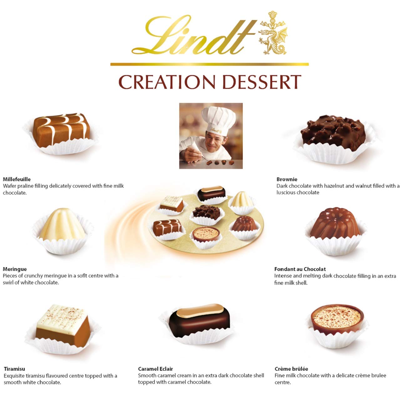 Lindt Creation Dessert. Assorted Chocolate Gift Box. 21 Pieces
