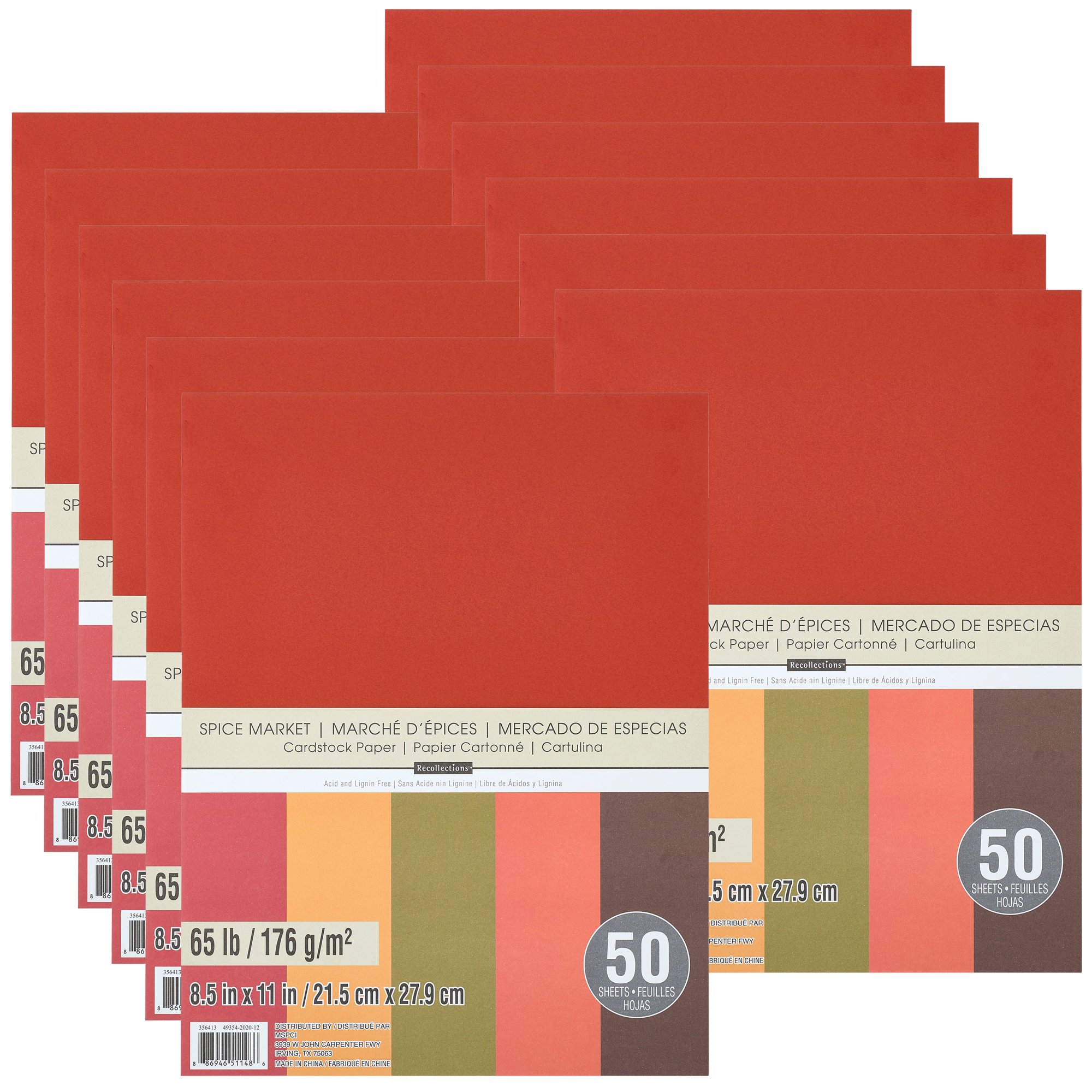 Recollections 12 Packs: 50 ct. (600 total) Spice Market 8.5″ x 11″ Cardstock Paper