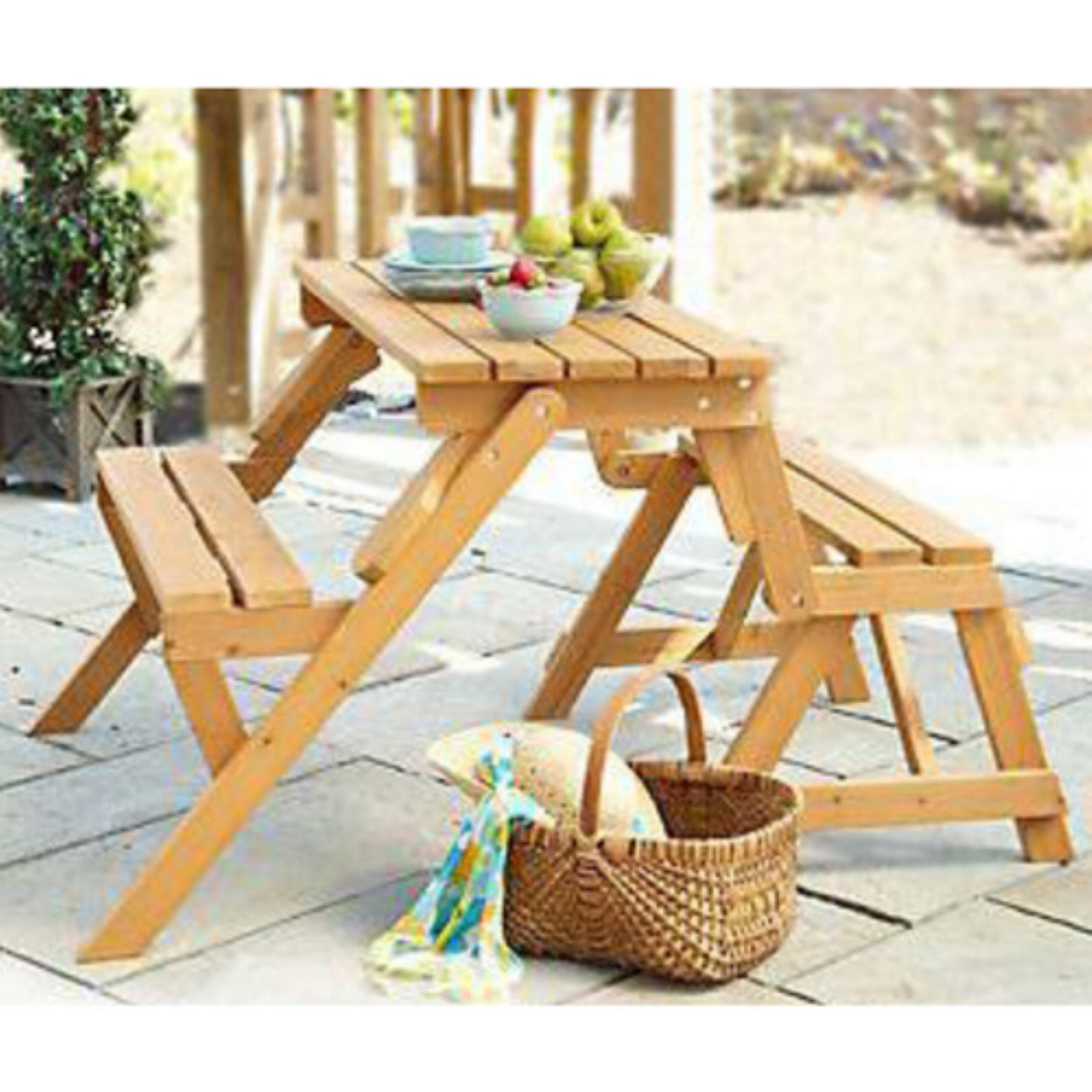 Northbeam Interchangeable Picnic Table / Garden Bench. Wood. Hemlock
