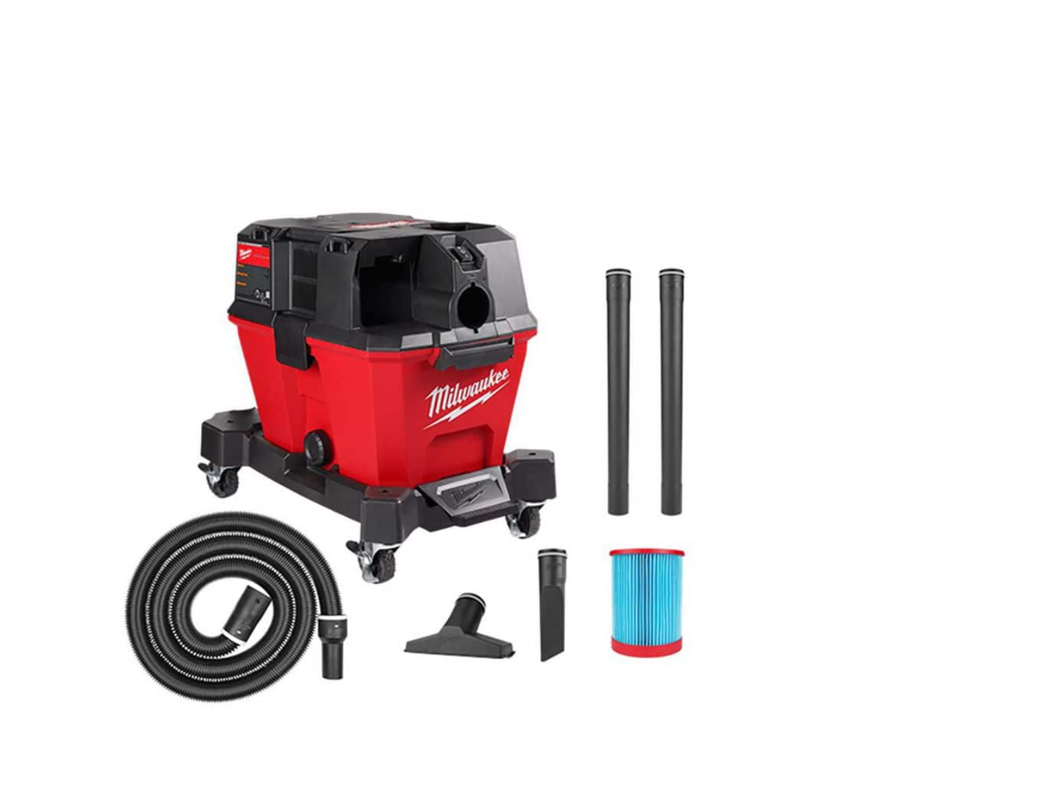 Milwaukee 0910-20 M18 FUEL 6 Gal. Cordless Wet/Dry Shop Vacuum with Filter. Hose. and Accessories