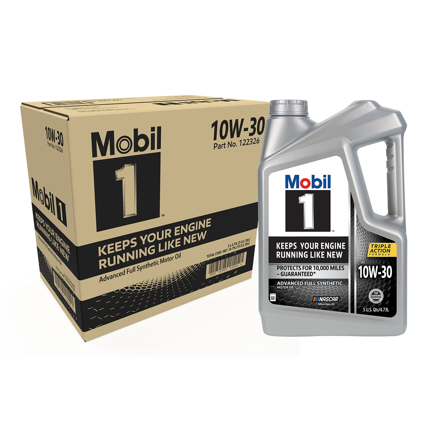 Mobil 1 Advanced Full Synthetic Motor Oil 10W-30. 5 qt (3 Pack)