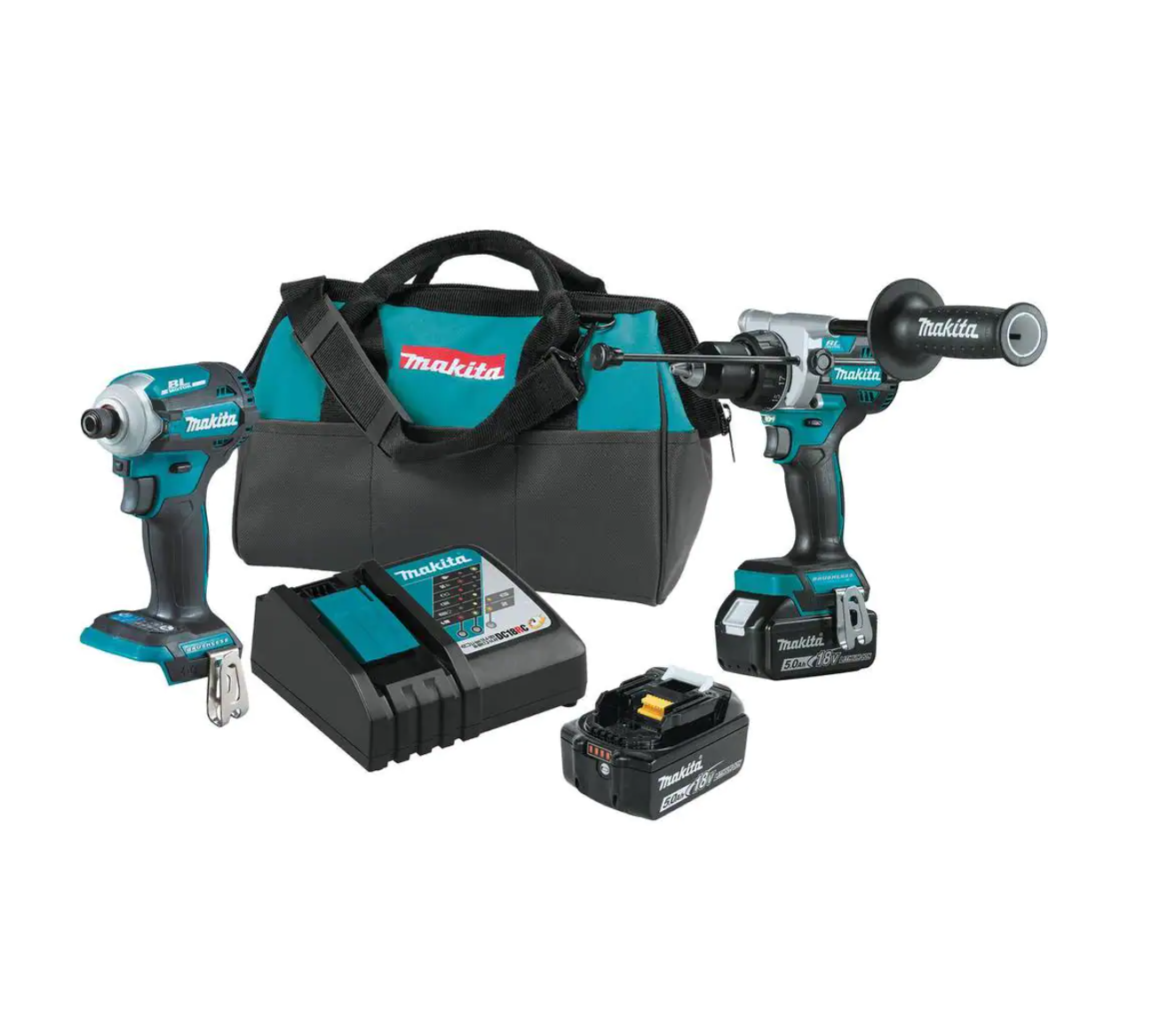 Makita XT288T 18V LXT Lithium-Ion Brushless Cordless Combo Kit 5.0 Ah (2-Piece)