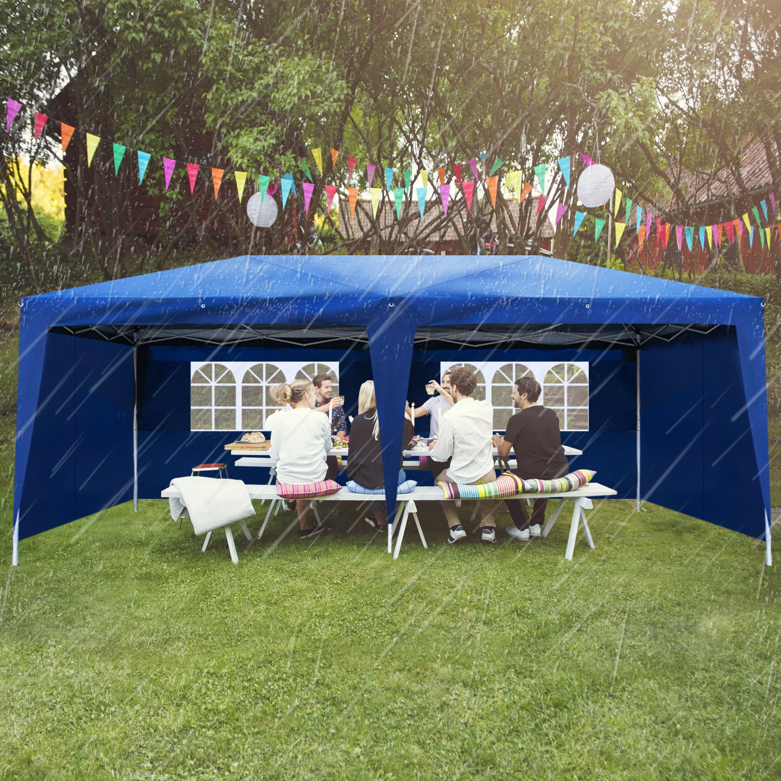 Zimtown 10-x 20′ 4 Walls Pop Up Outdoor Instant Folding Wedding Canopy Party Tent Gazebo Ez