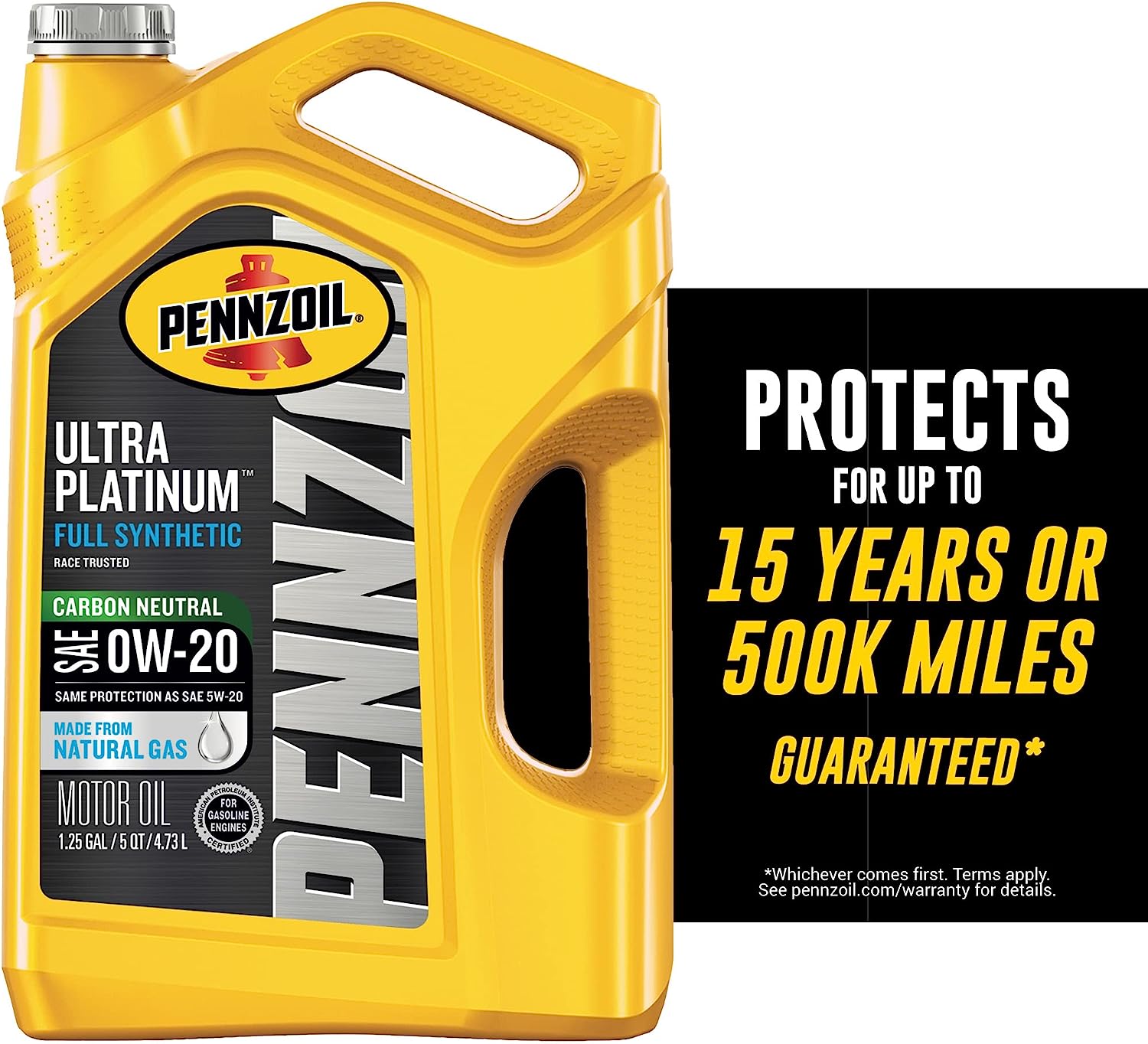 Pennzoil Ultra Platinum Full Synthetic 0W-20 Motor Oil (5-Quart. Case of 3)