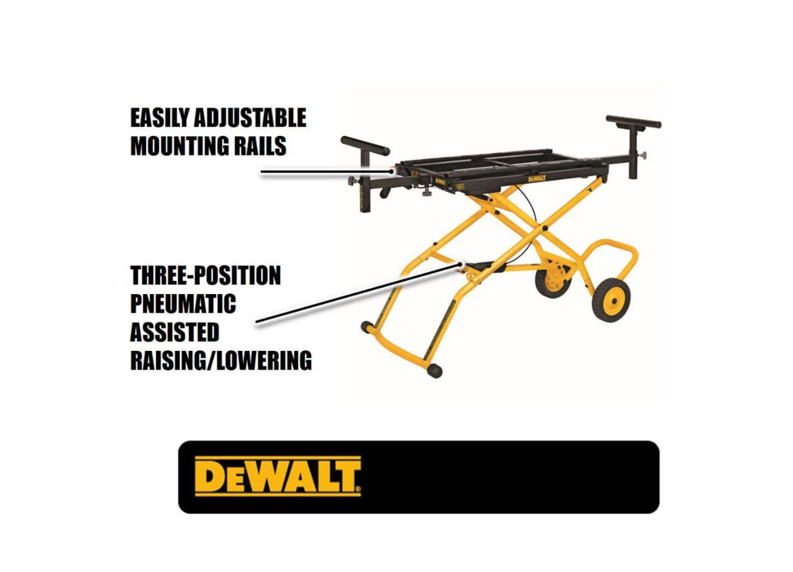 DEWALT DWX726 32-1/2 in. x 60 in. Rolling Miter Saw Stand with 300 lbs. Capacity