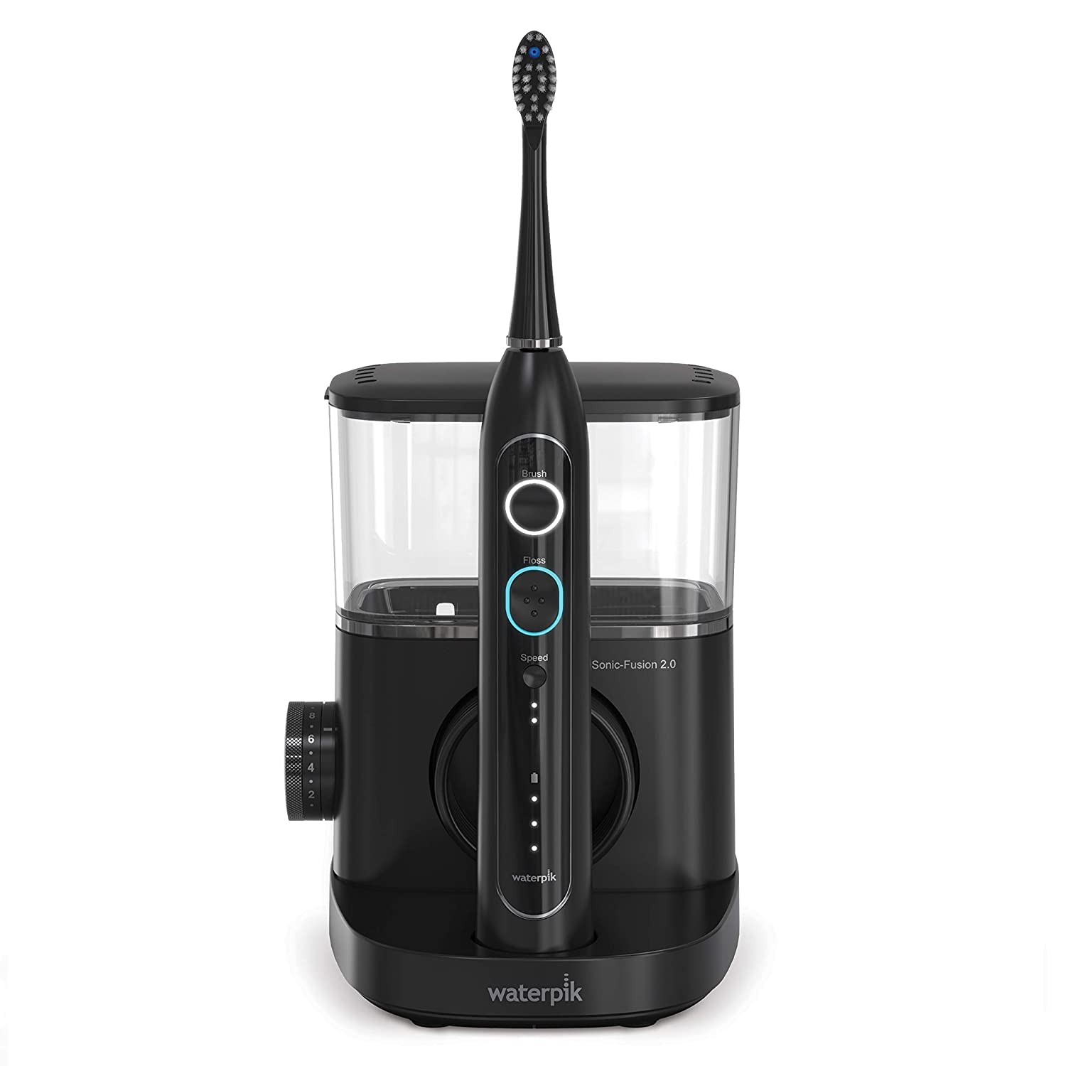Waterpik Sonic-Fusion 2.0 Professional Flossing Toothbrush. Electric Toothbrush and Water Flosser Combo In One. Black