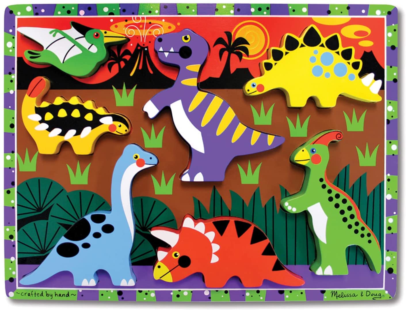 Melissa & Doug Dinosaur Wooden Chunky Puzzle (7 pcs)