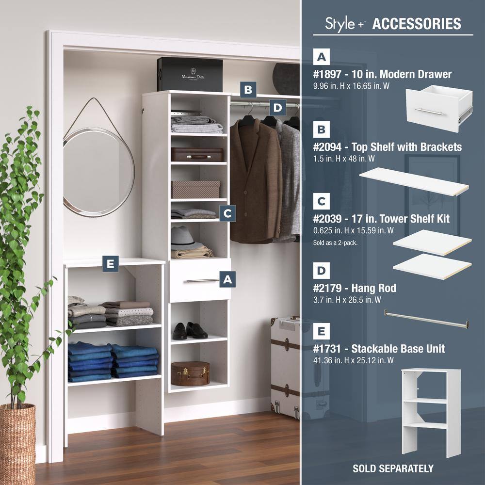 ClosetMaid 1780 Style+ 17 in. W White Hanging Wood Closet Tower