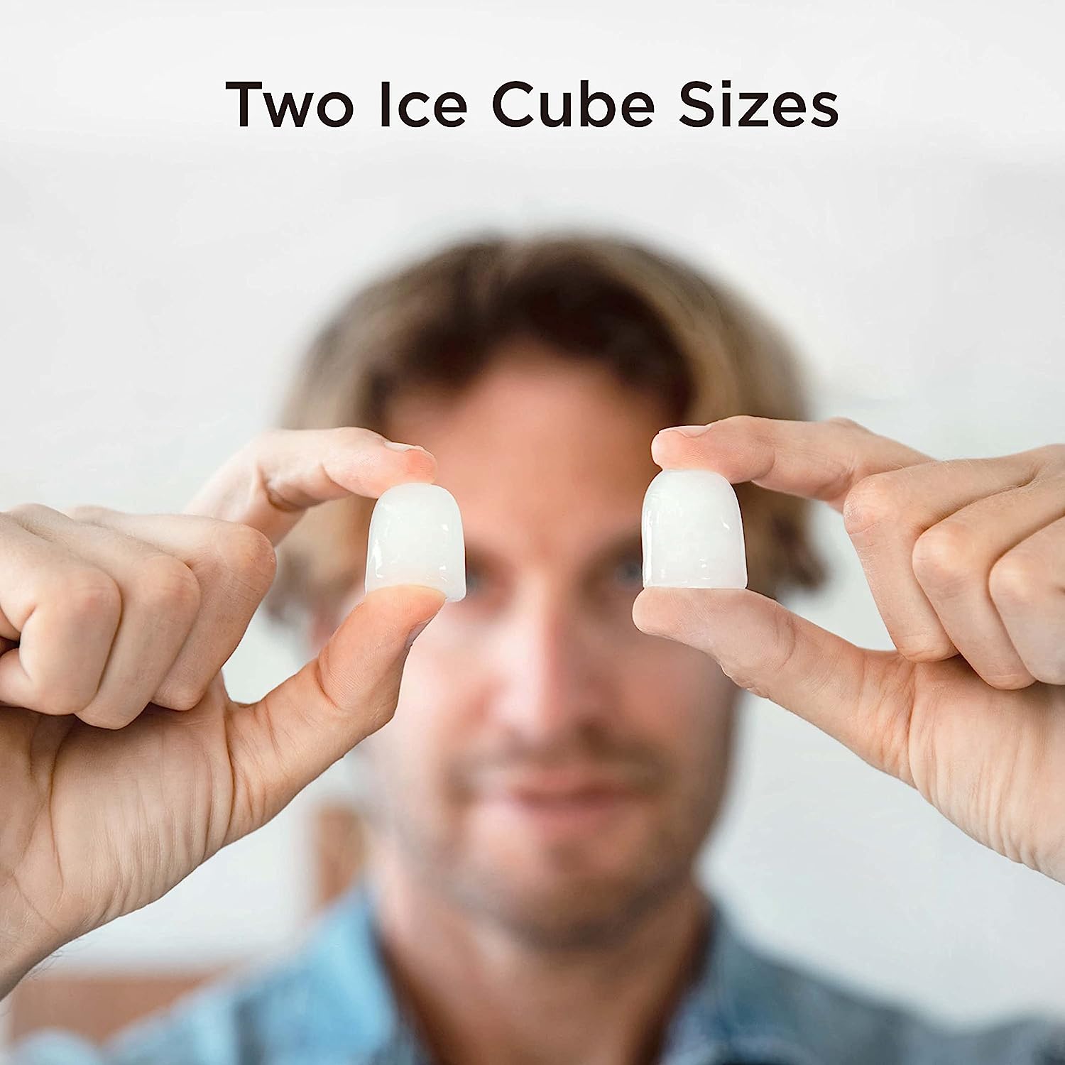 Silonn Ice Maker Countertop. 9 Cubes Ready in 6 Mins. 26lbs in 24Hrs. Self-Cleaning Ice Machine with Ice Scoop and Basket. 2 Sizes of Bullet Ice for Home Kitchen Office Bar Party. Black-transparent