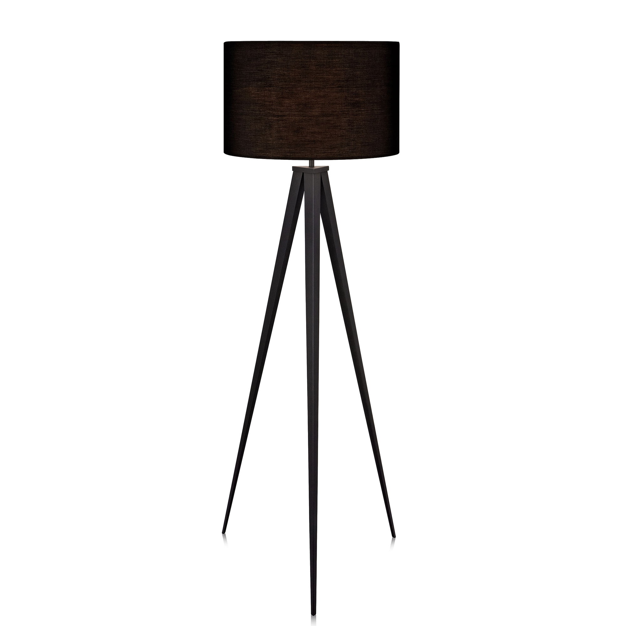 Teamson Home Romanza 60.23″ Postmodern Tripod Floor Lamp with Drum Shade. Matte Black