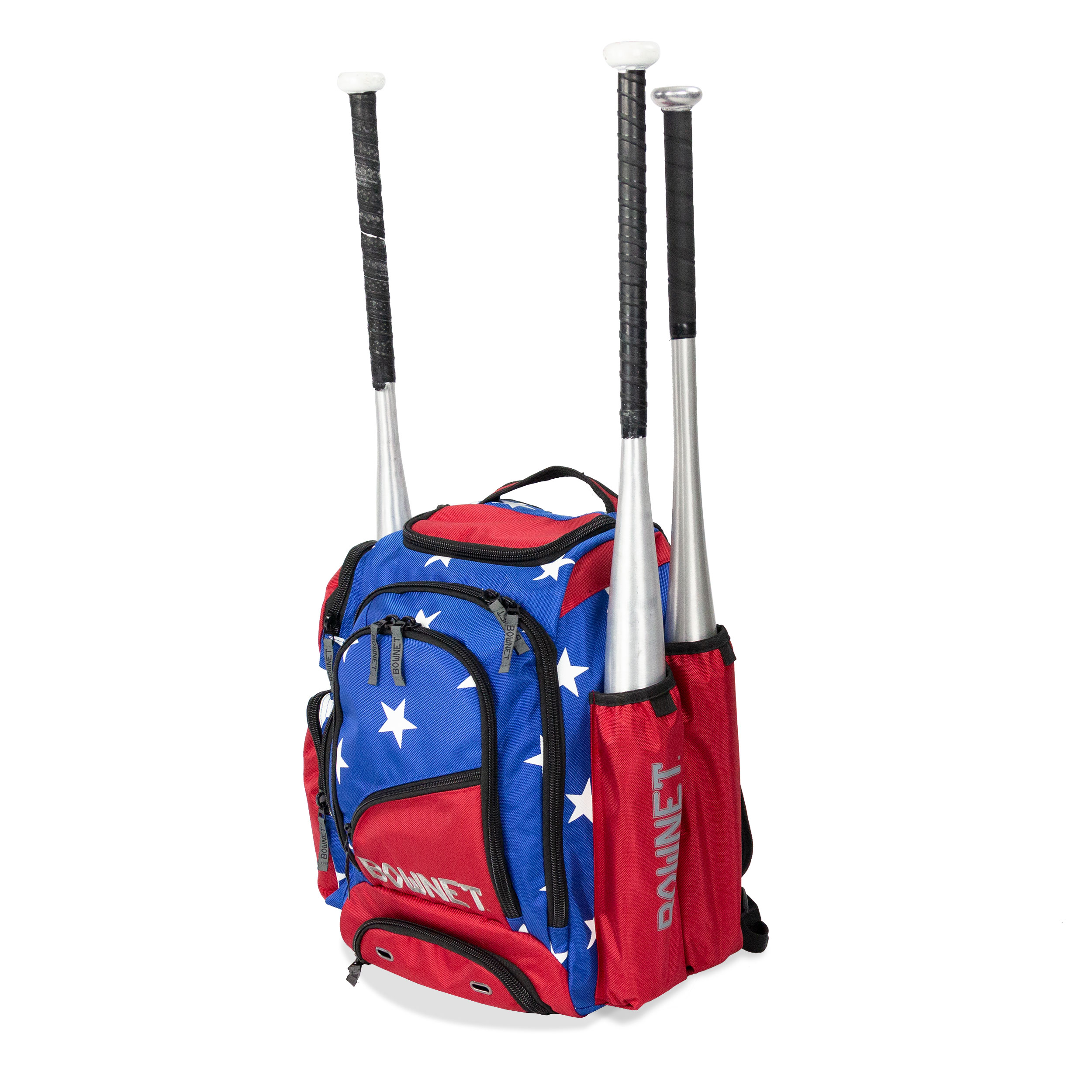 Bownet Commando Bat Bag - Holds 3 Full-Size Baseball Bats - Youth Baseball Bag with Large Main Compartment (USA)