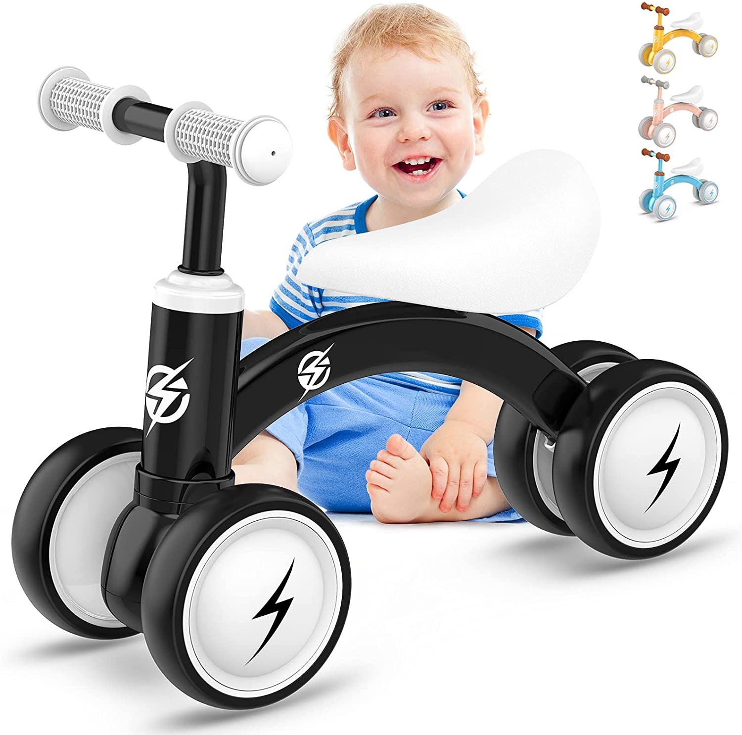 Baby Balance Bikes.Toddler Bikes. Kids Riding Toys. Soft Seat for 1 Year Old. black