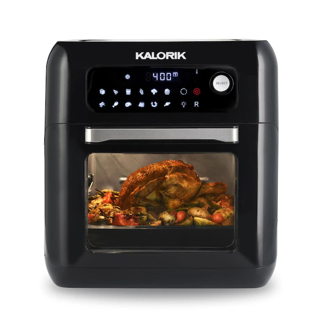 Kalorik AFO 44880 BK 6 QT XL Air Fryer Oven With 13 in 1 Cooking Options. 20 Recipes and 9 Accessories Including Rotisserie