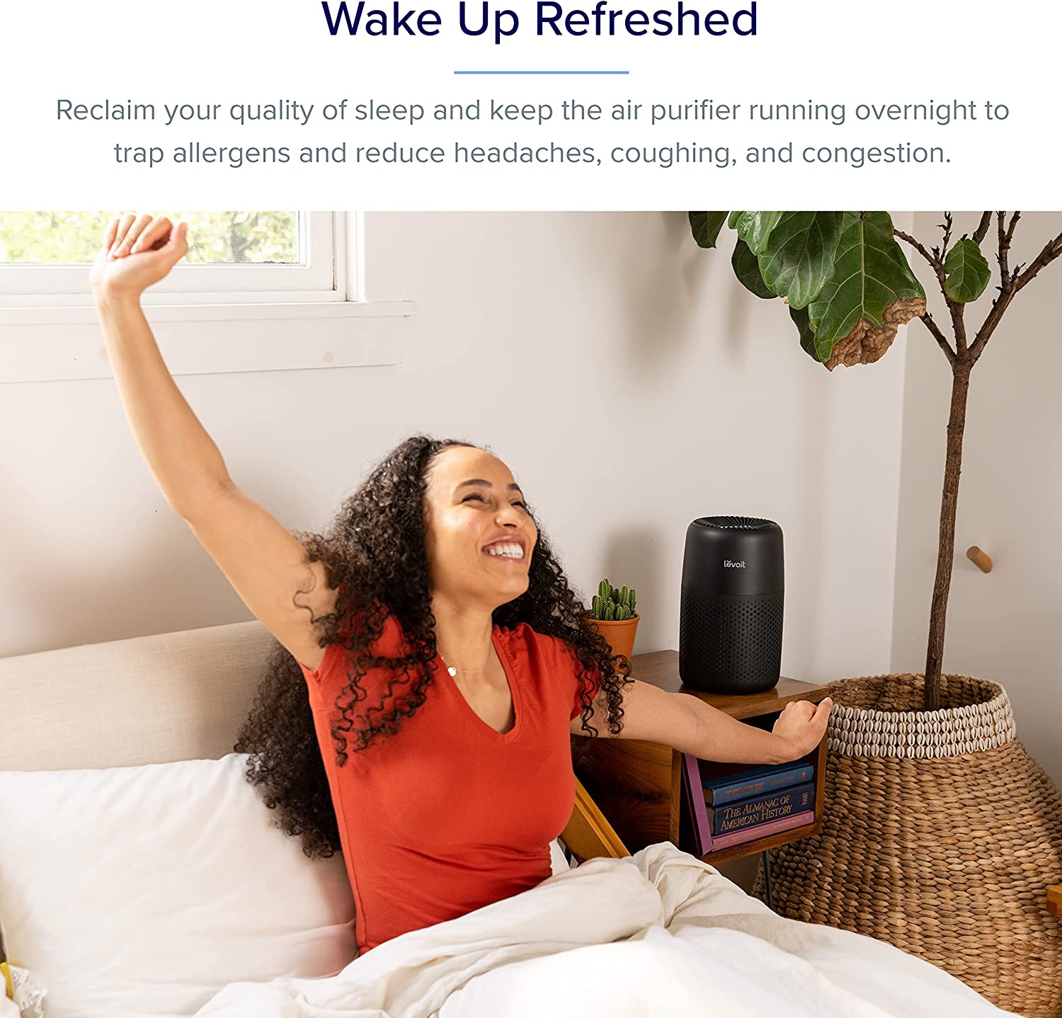 LEVOIT Air Purifiers For Bedroom Home. HEPA Filter Cleaner With Fragrance Sponge For Better Sleep. Filters Smoke. Allergies. Pet Dander. Odor. Dust. Office. Desktop. Portable. Core Mini. Black