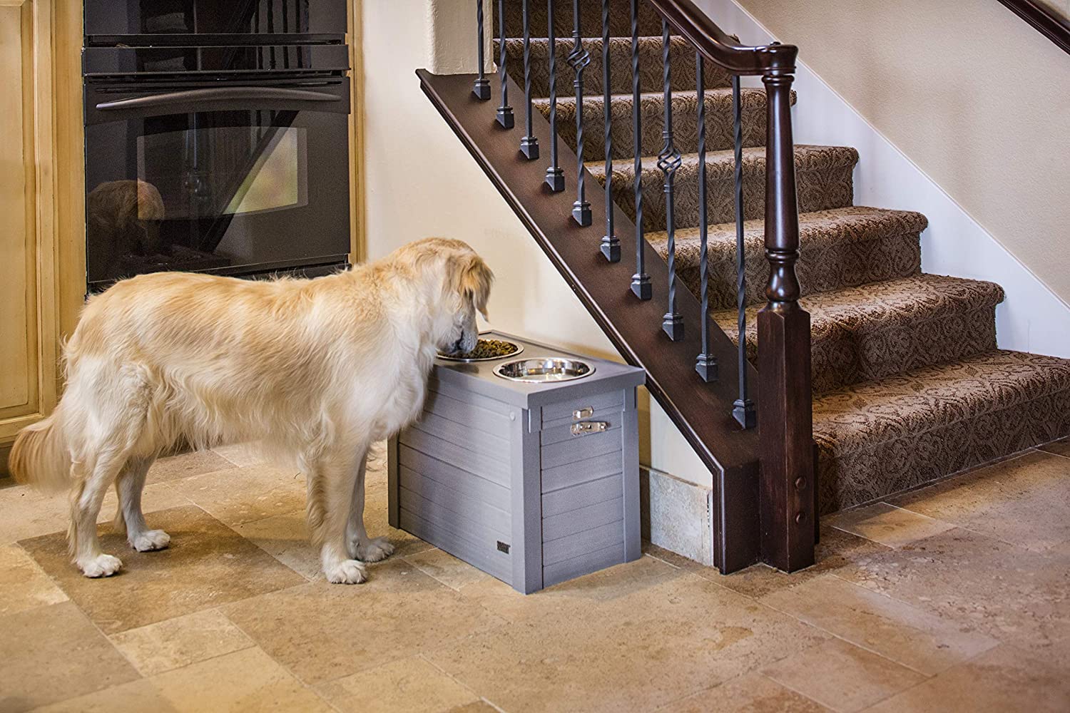 New Age Pet ecoFLEX Piedmont Dog Diner. Gray