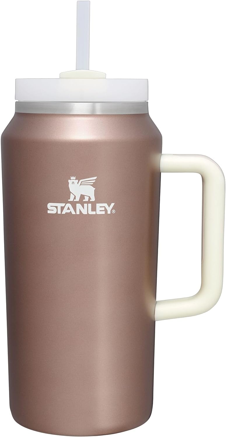 Stanley Quencher H2.0 FlowState Stainless Steel Vacuum Insulated Tumbler with Lid and Straw. Rose Quartz Glow. 64 oz