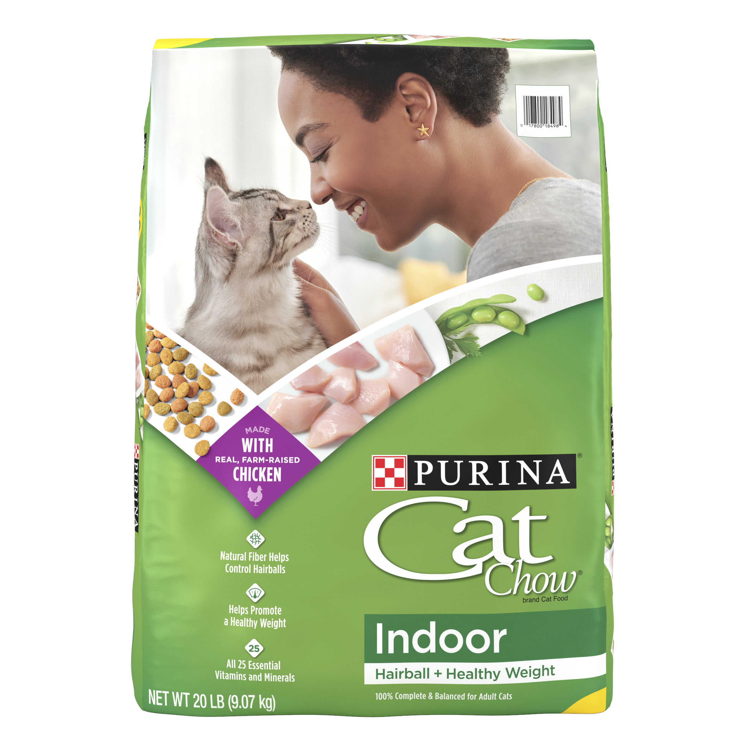 Purina Cat Chow Indoor Hairball & Healthy Weight Chicken Dry Cat Food. 20 lb Bag