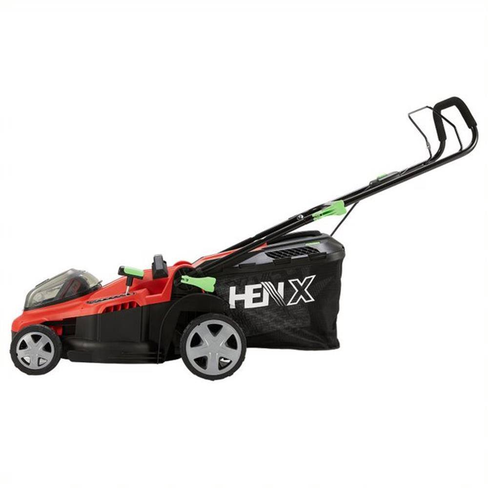 HENX A40GC16B01 16 in. 40-Volt Battery Cordless Walk Behind Lawn Mower. Hand Push with Charger and Battery