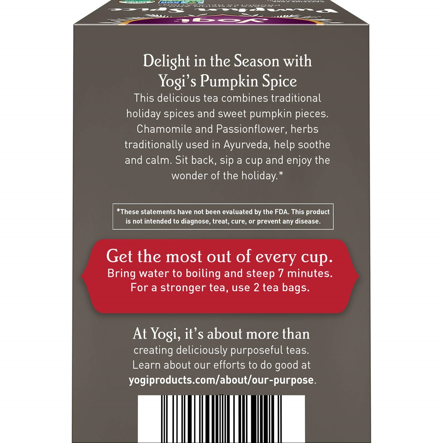 Yogi Tea. Pumpkin Spice Tea. Caffeine Free. 96 Organic Herbal Tea Bags. 6 Pack