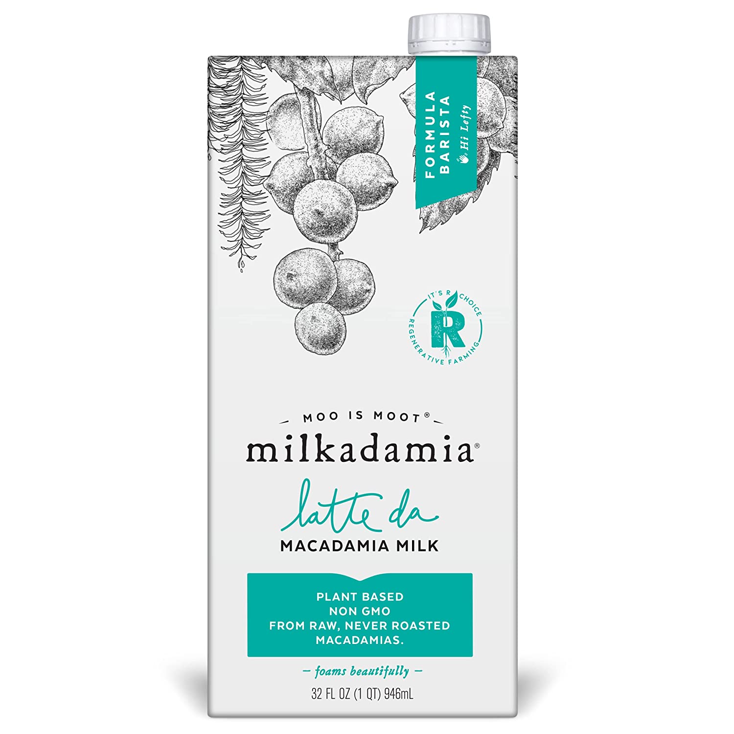 milkadamia Macadamia Milk. Latte Da Barista Blend . 32 Fl Oz (Pack of 6)