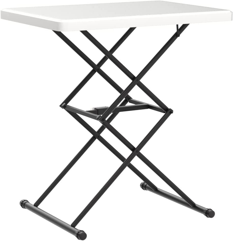 Living and More 28inch Height-Adjustable Personal Table. TV Tray. Portable Dinner Table