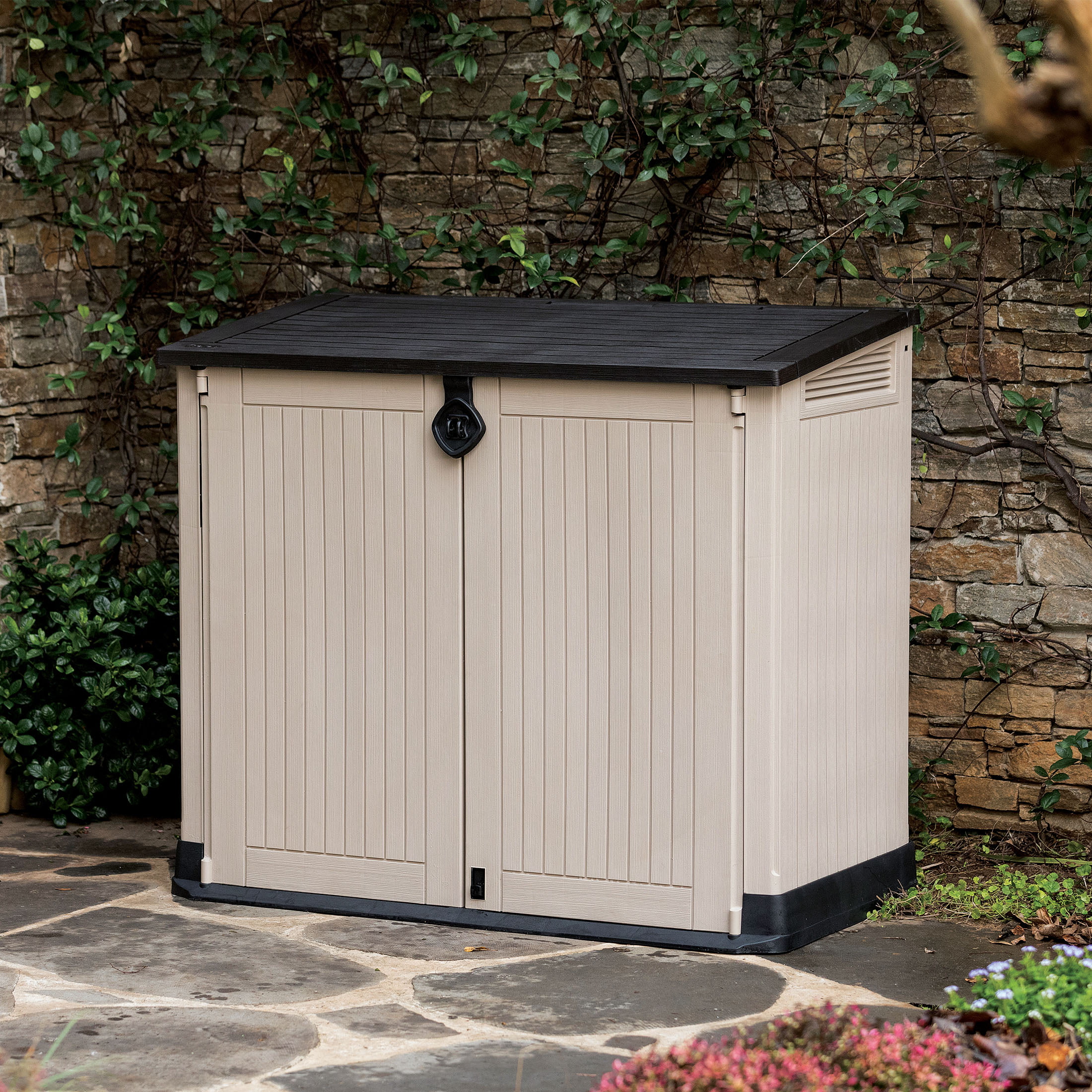Keter Store-It-Out Midi 30-Cu Ft All-Weather Resin Storage Shed. Beige