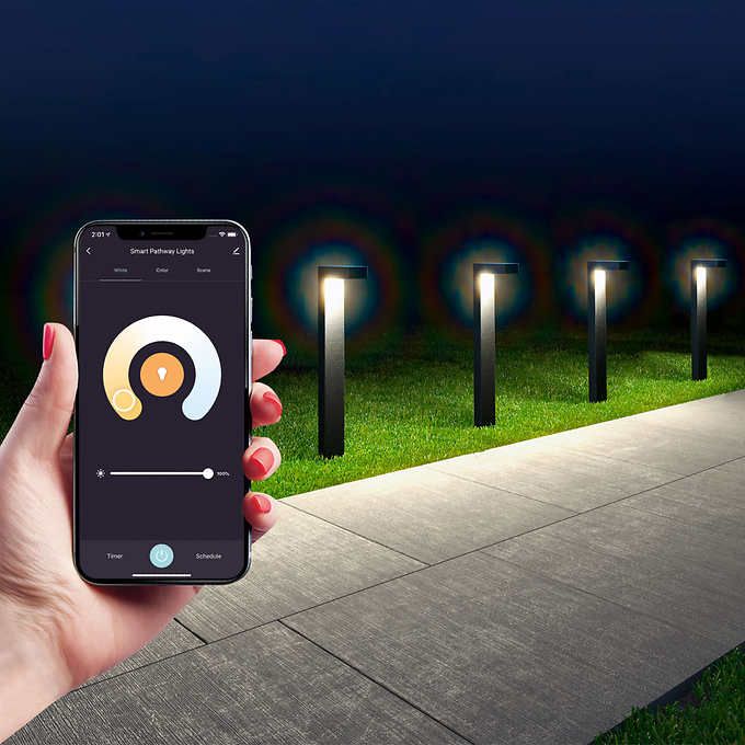 Atomi Smart Color Changing LED Pathway Lights. 4-pack Starter Kit