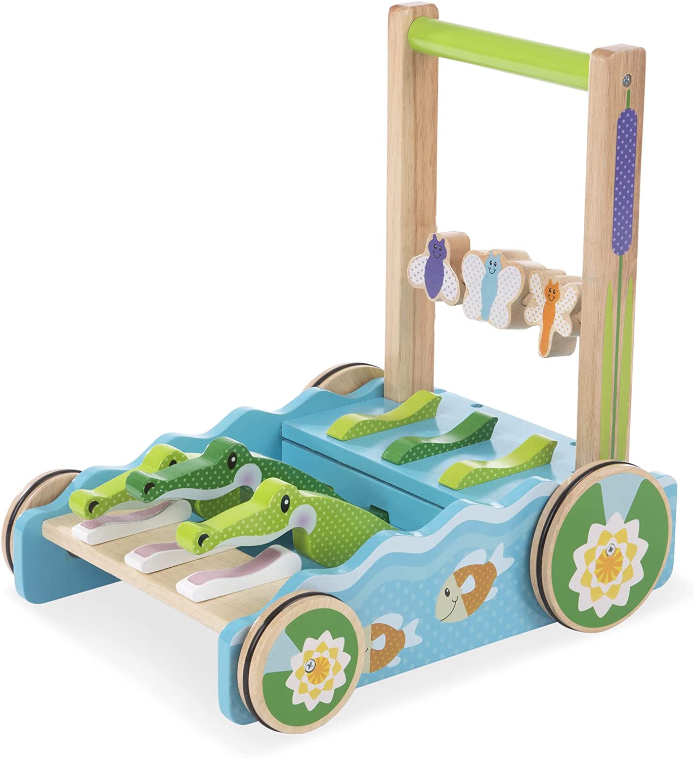 Melissa & Doug First Play Chomp and Clack Alligator Wooden Push Toy and Activity Walker - Pretend Play Developmental Baby Push Walker Toy For Toddlers Ages 1+. 1 EA