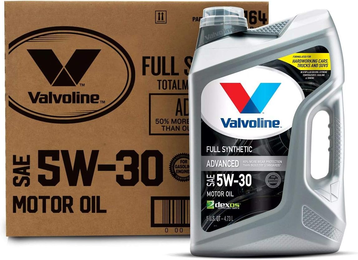 Valvoline Advanced Full Synthetic SAE 5W-30 Motor Oil 5 QT. Case of 3