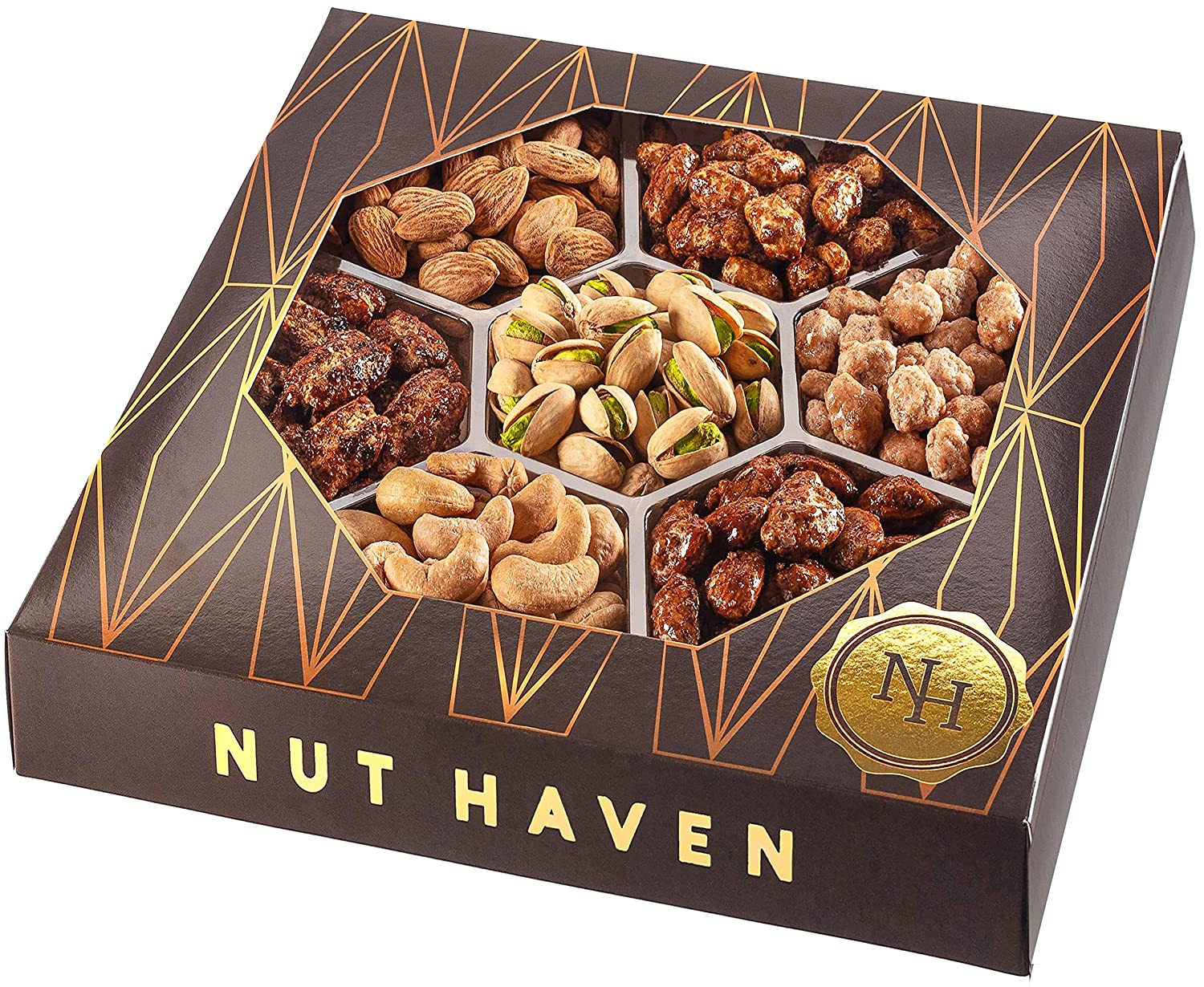 Nut Haven Holiday Nuts Gift Basket - Extra Large 2LB - Great Gift for Valentines Day