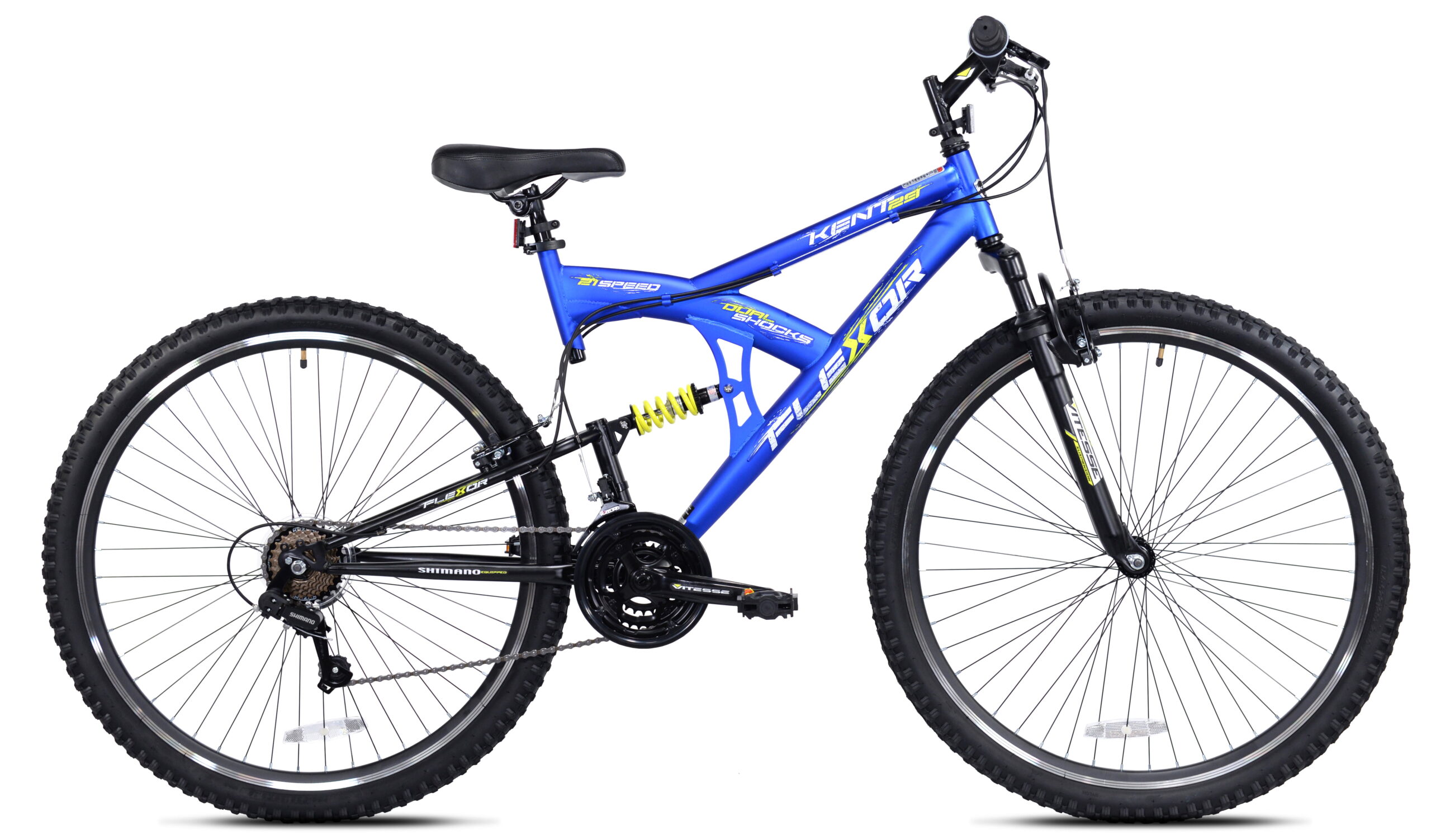 Kent 29 In. Flexor Men-s Dual Suspension Mountain Bike. Blue