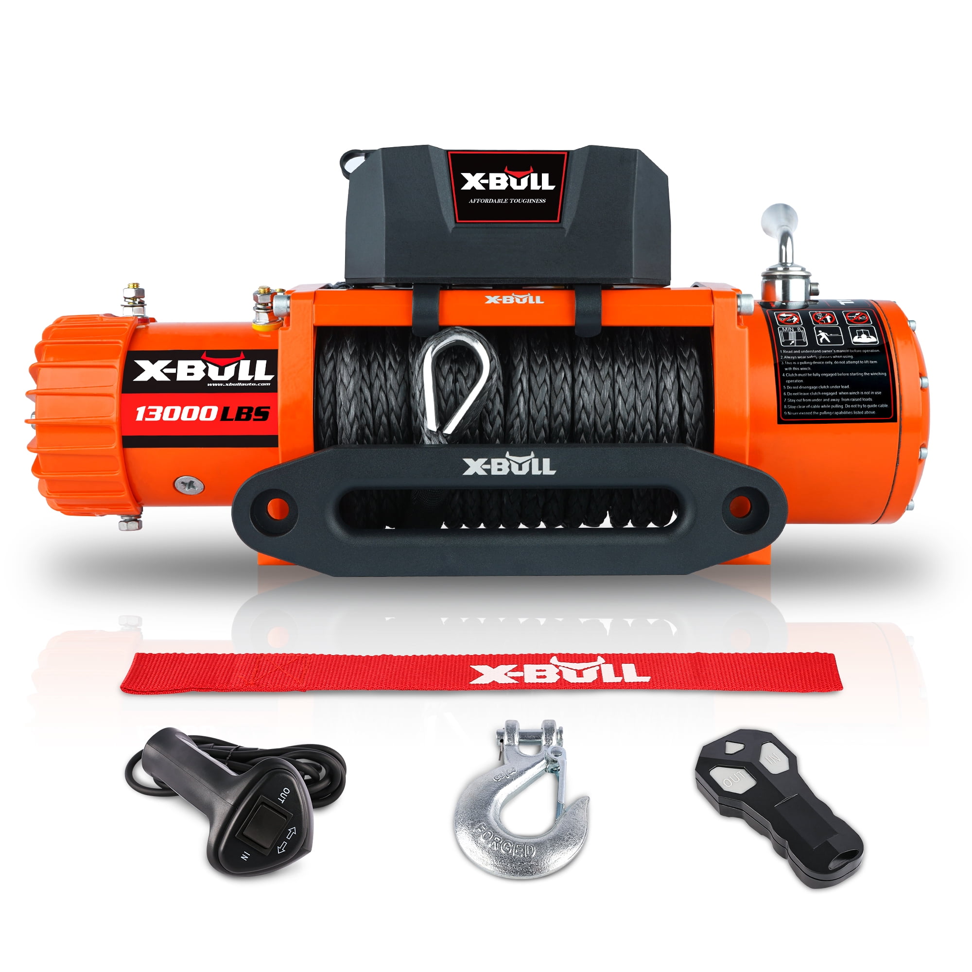 X-BULL Electric Winch 13000lb Winch 12V Synthetic Rope Trailer Towing Truck Off-road Jeep Winch With Wireless Remote