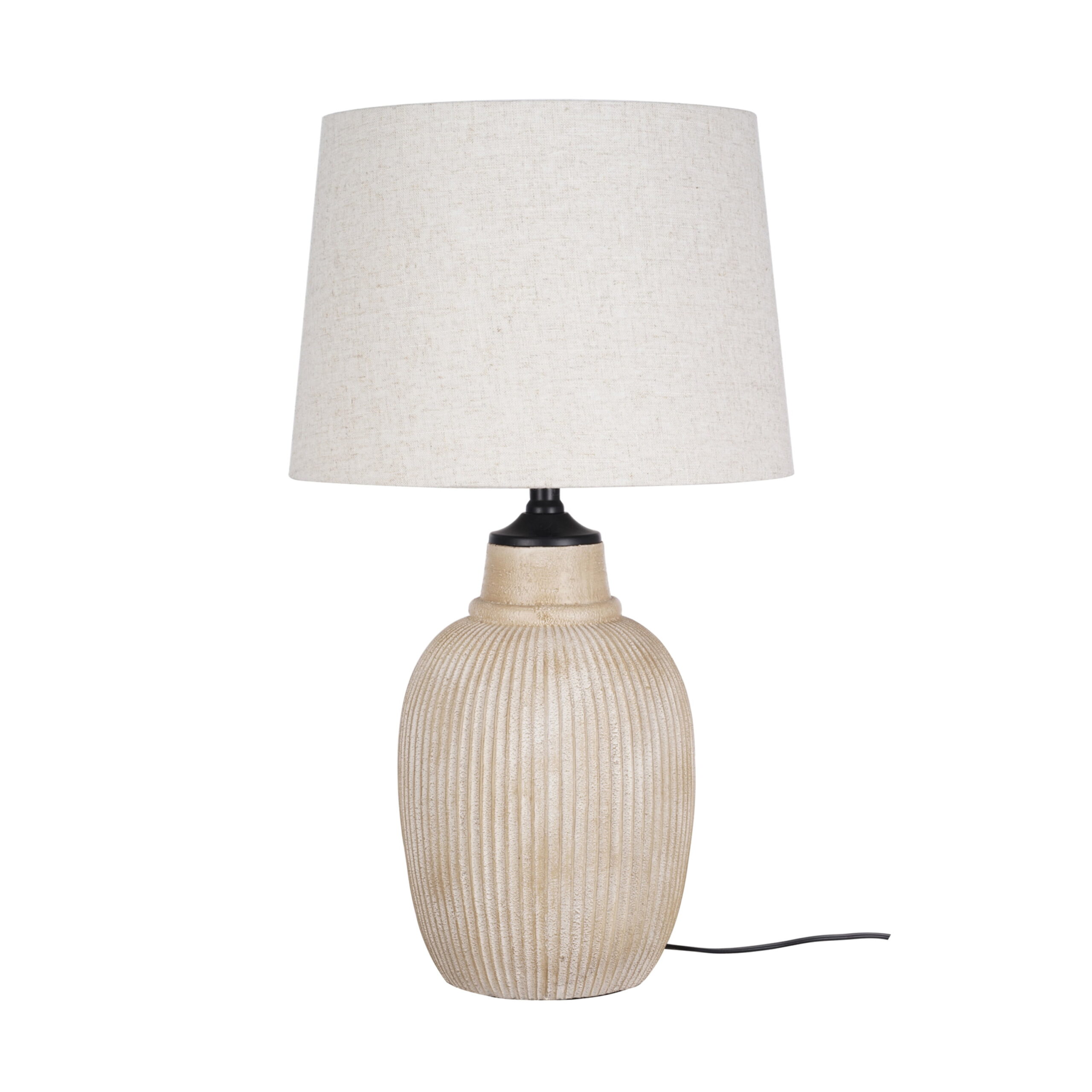 My Texas House 24.5″  Ribbed Table Lamp. Distressed Texture. Natural Finish