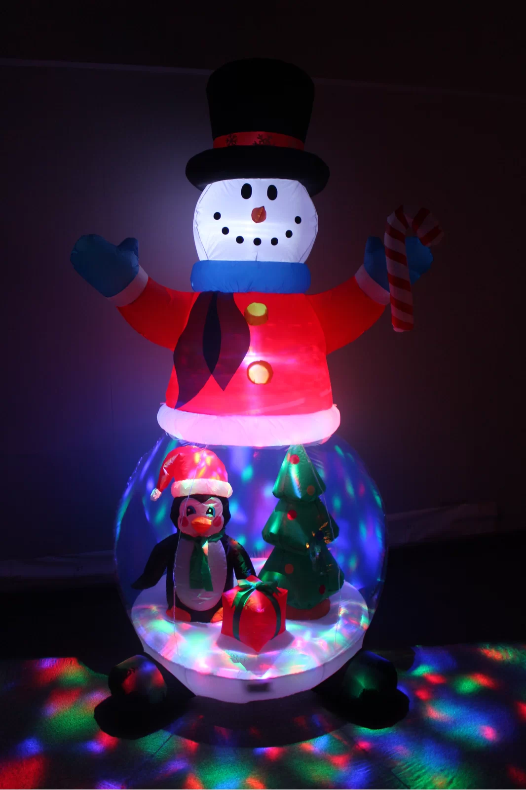 Snowman Globe with Penguins. Gift Box. and Tree Yard Christmas Inflatable