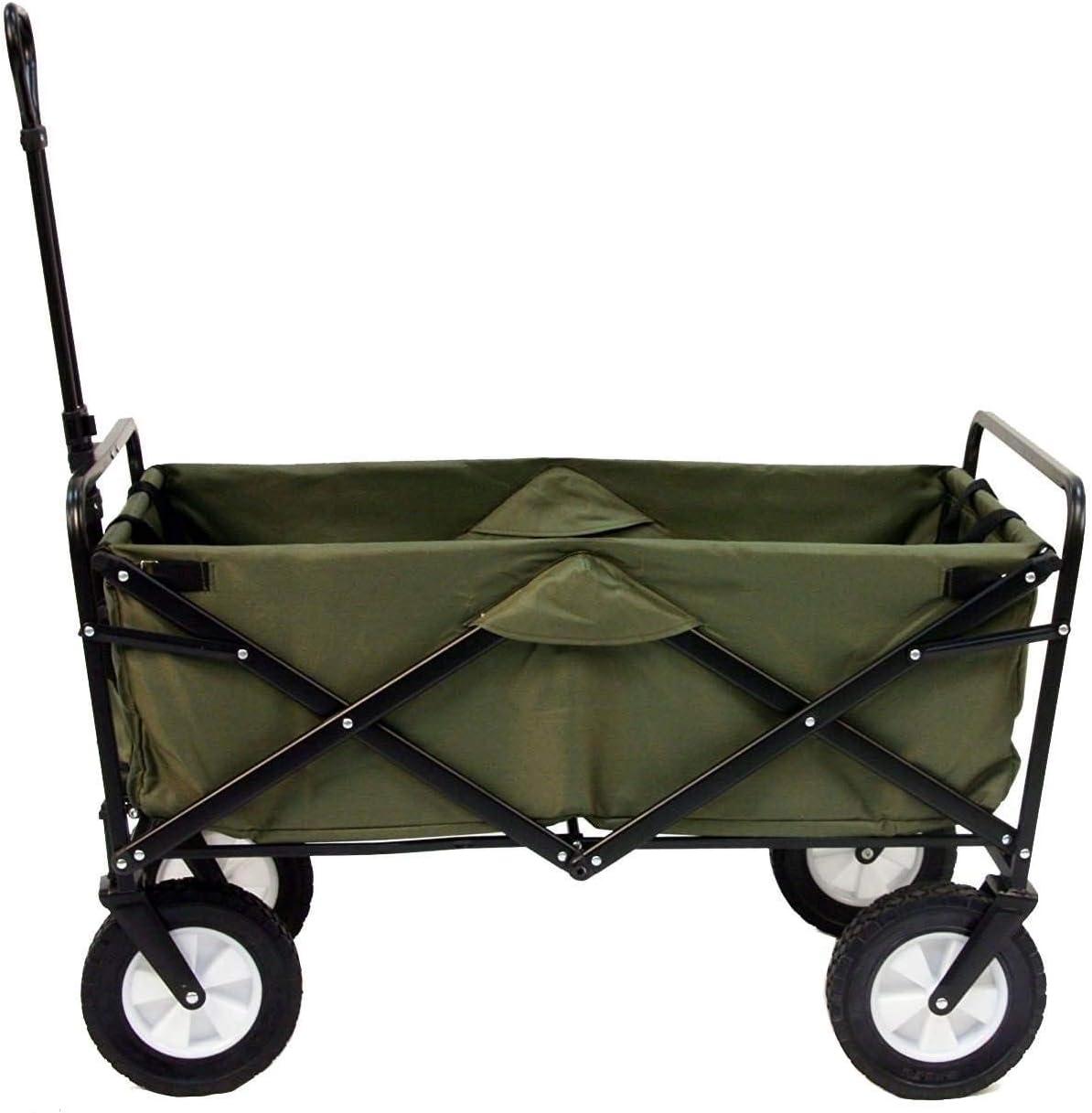 Mac Sports Folding Steel Frame Garden Utility Wagon Cart. Green (for Parts)