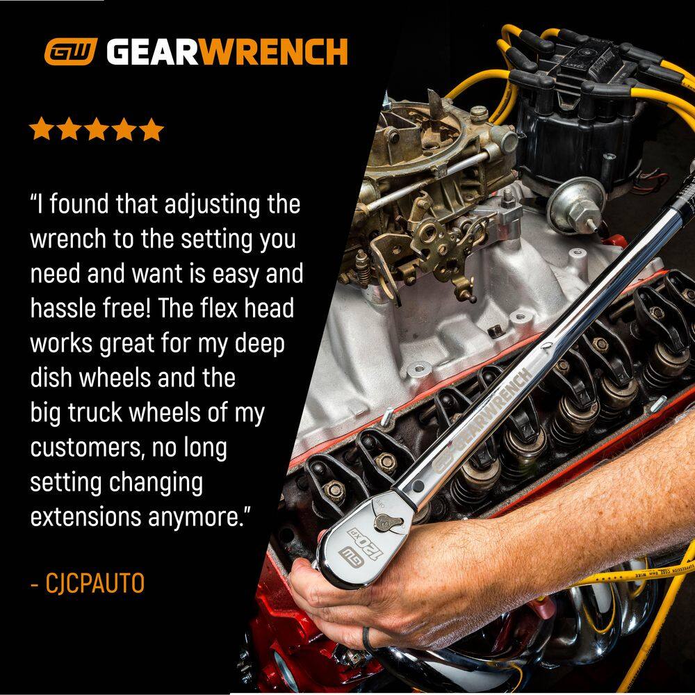 GEARWRENCH 85189 1/2 in. Drive 120XP 30-250 ft./lbs. Flex-Head Micrometer Torque Wrench