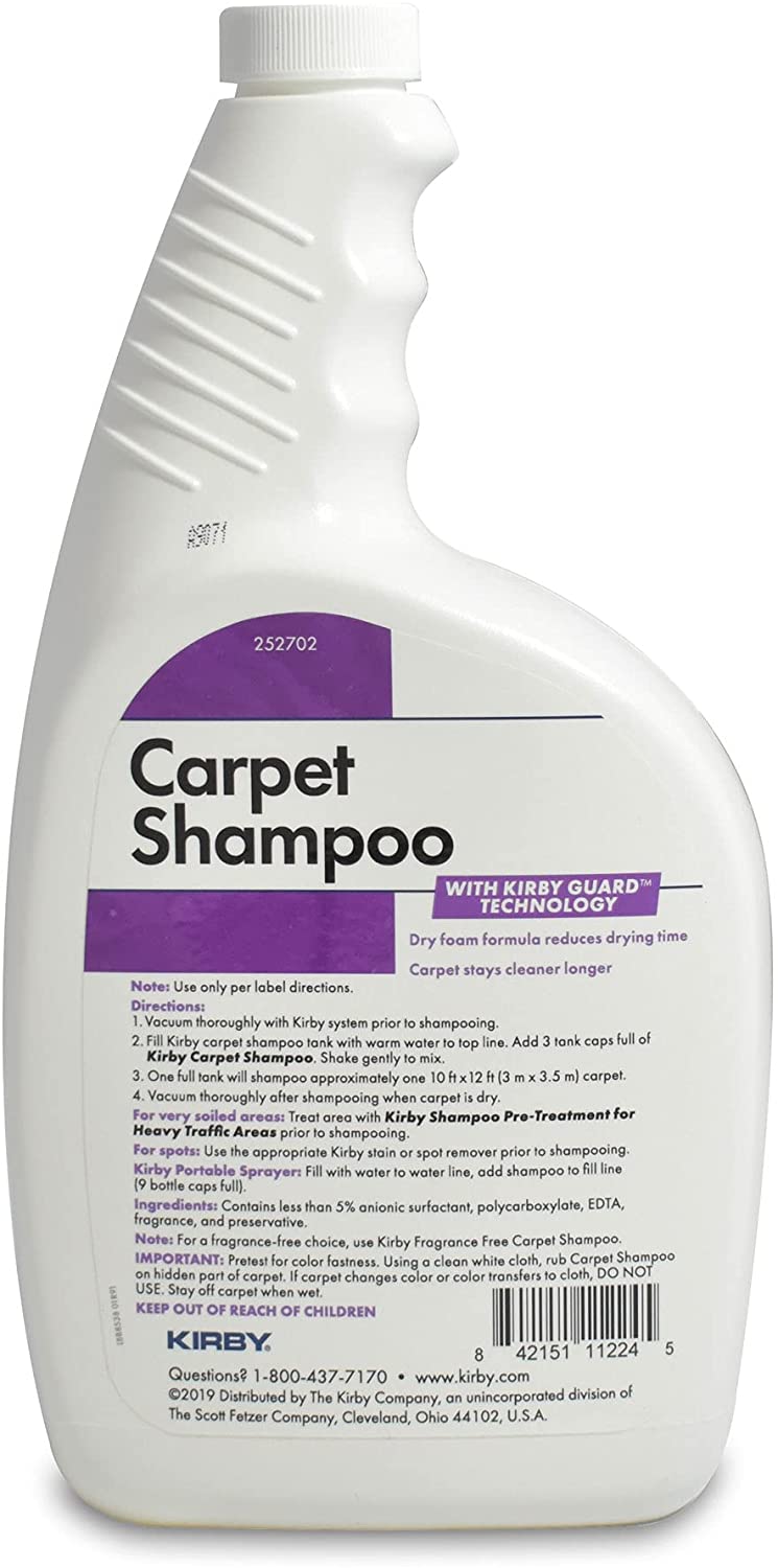 Kirby Shampoo & Stain Carpet Shampoo-Rug Remover & Odor Eliminator. 32oz