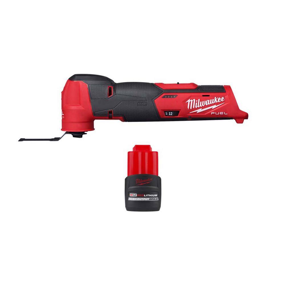 Milwaukee 2526-20-48-11-2425 M12 FUEL 12V Lithium-Ion Cordless Oscillating Multi-Tool w/CP High Output 2.5 Ah Battery Pack