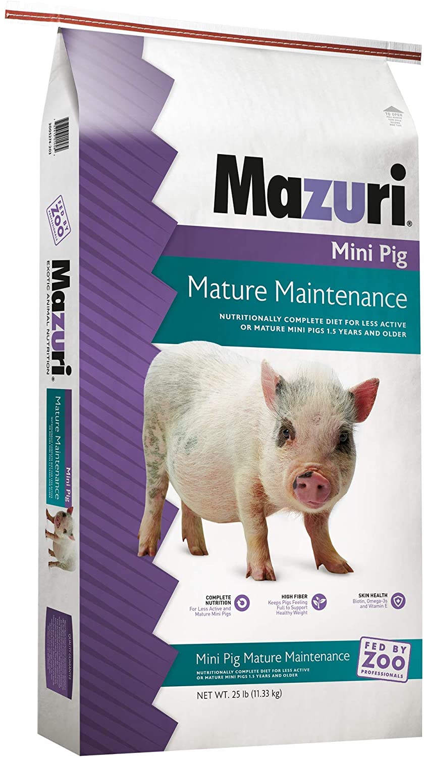 Mazuri | Nutritionally Complete Mini Pig Mature Maintenance Food | 25 Pound (25 lb.) Bag