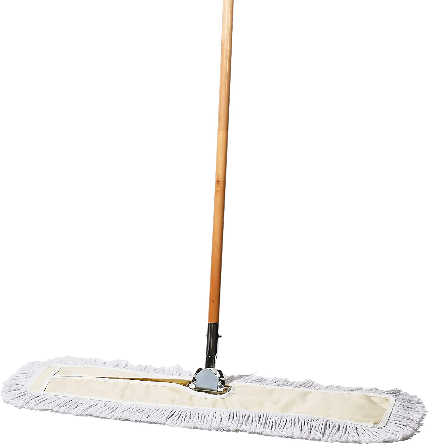 Tidy Tools Commercial Dust Mop & Floor Sweeper – 30 X 5 in. Cotton Reusable Mop Head. Wooden Broom Handle & Metal Frame – Industrial Dust Mops for Floor Cleaning & Janitorial Supplies