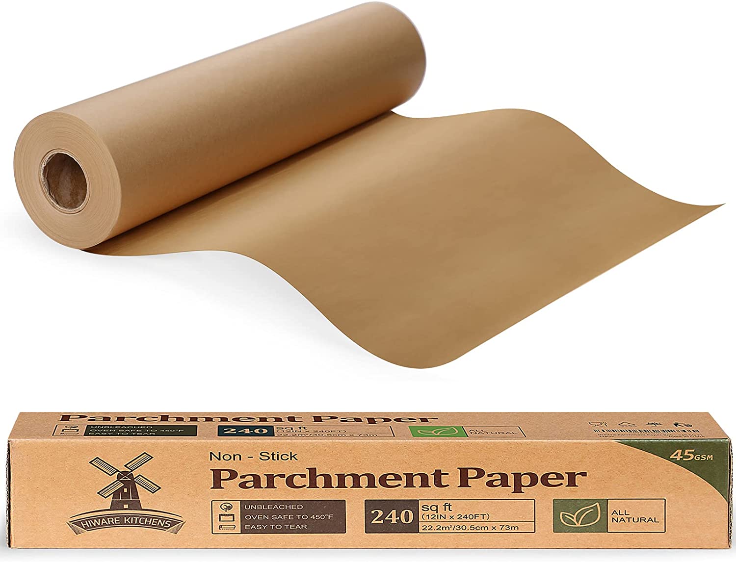 Unbleached Parchment Paper for Baking. 12 in x 240 ft. 240 Sq.ft. Baking Paper