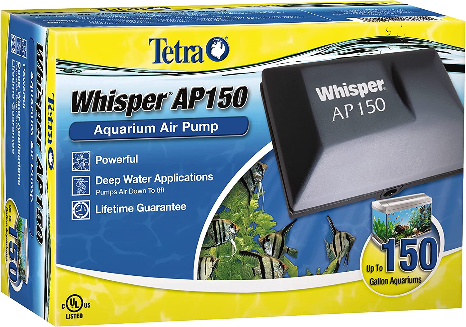 Tetra Whisper AP150 aquarium Air Pump. For Deep Water Applications