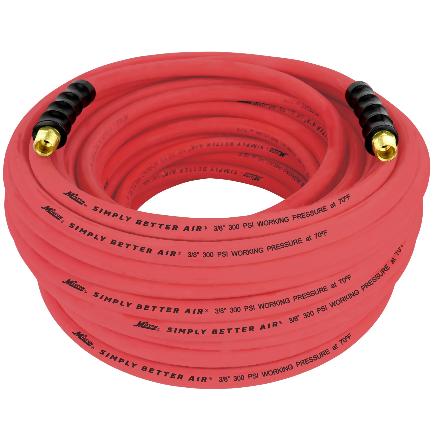 Milton ULR 3/8″ ID x 100′ (3/8″ MNPT) Ultra Lightweight Rubber Hose. Robust. Durable Air Hose for Extreme Environments