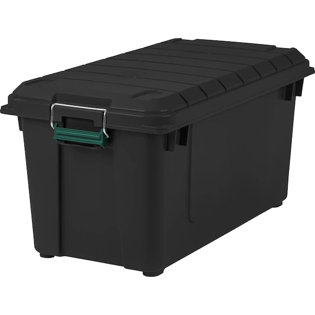 IRIS  4-Pack Weather Tight Storage Box X-large 20.5-Gallon (82-Quart) Black Heavy Duty Tote with Latching Lid